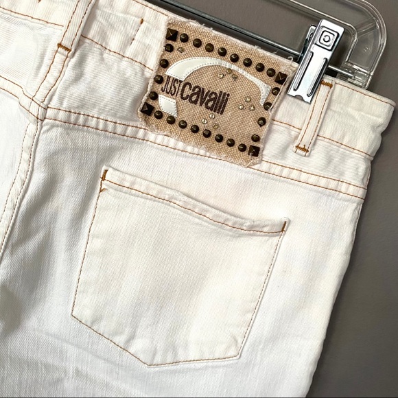 Just Cavalli Off White/Cream Cropped Jeans - Picture 2 of 11